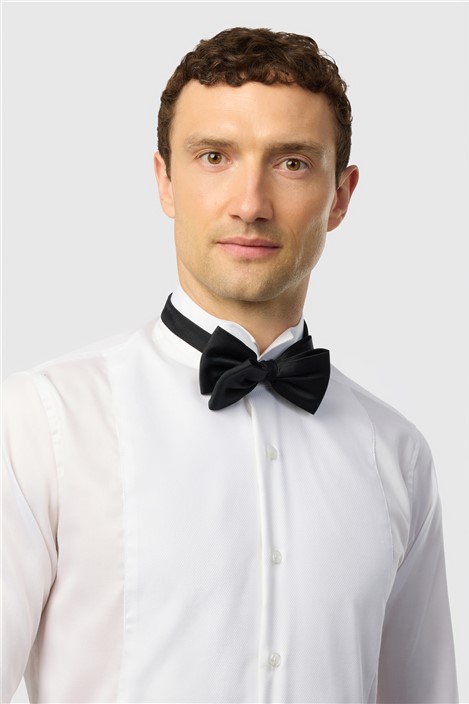 Alexandre Tailored Fit White Non-Iron Bib Dress Double Cuff Shirt