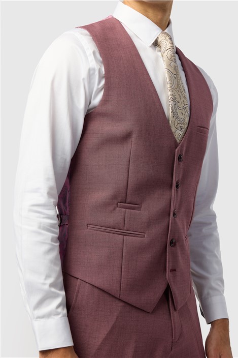 Marc Darcy Tailored Fit Monte Mauve Waistcoat