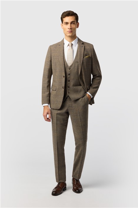 Marc Darcy Slim Fit Kris Tan Tweed Jacket