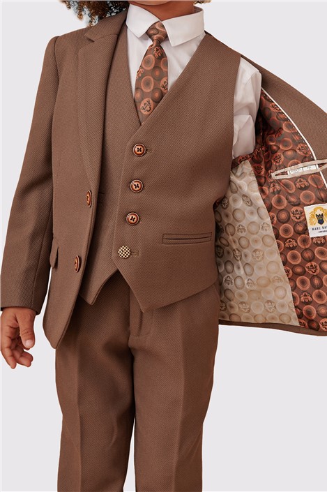 Marc Darcy HM5 Children's Tan Check Three Piece Suit