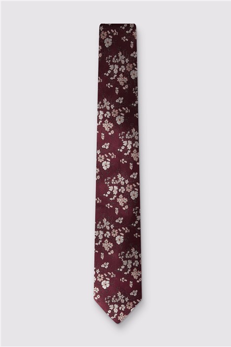 Antique Rogue Mulberry Busy Floral Tie Purple Ideal For Weddings