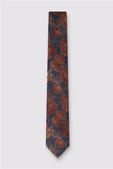 Antique Rogue Rust Large Floral Tie