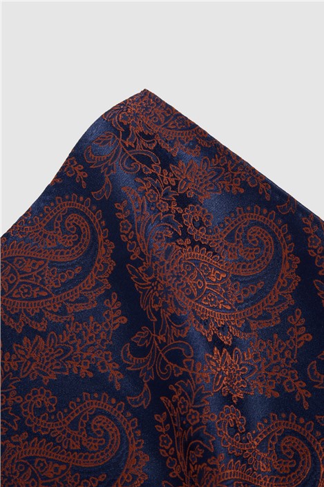 Antique Rogue Rust Paisley Pocket Square