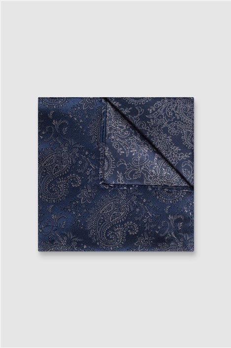 Antique Rogue Navy Blue Paisley Pocket Square 0 Navy Blue Ideal For Weddings