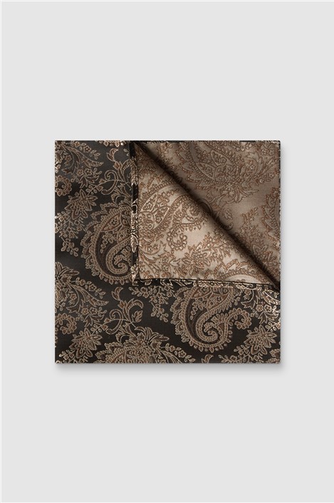 Antique Rogue Chocolate Paisley Pocket Square 0 Chocolate