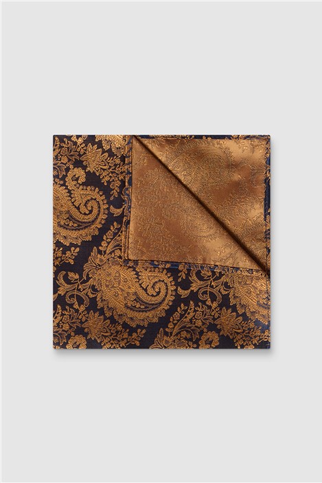Antique Rogue Gold Paisley Pocket Square 0 Gold Ideal For Weddings