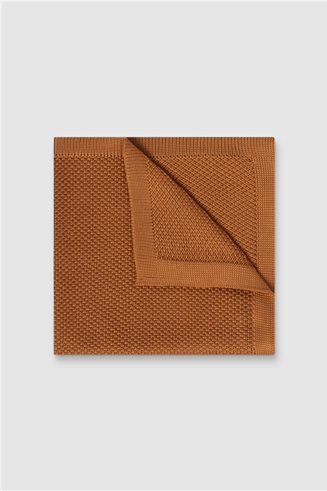 Antique Rogue Rust Knitted Pocket Square 0 Orange