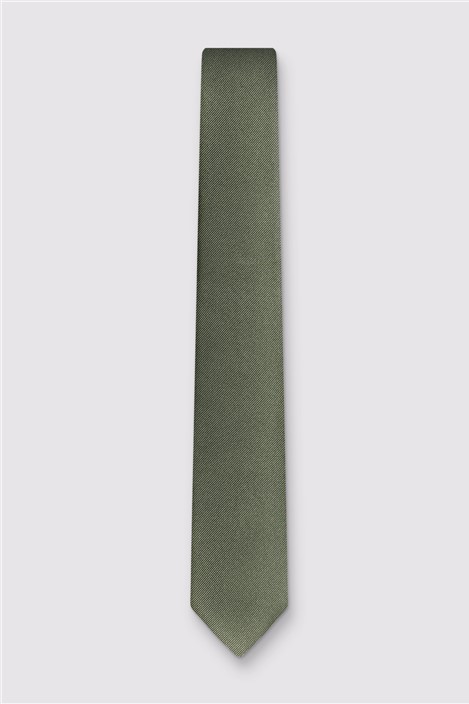 Alexandre Khaki Silk Twill Tie Green