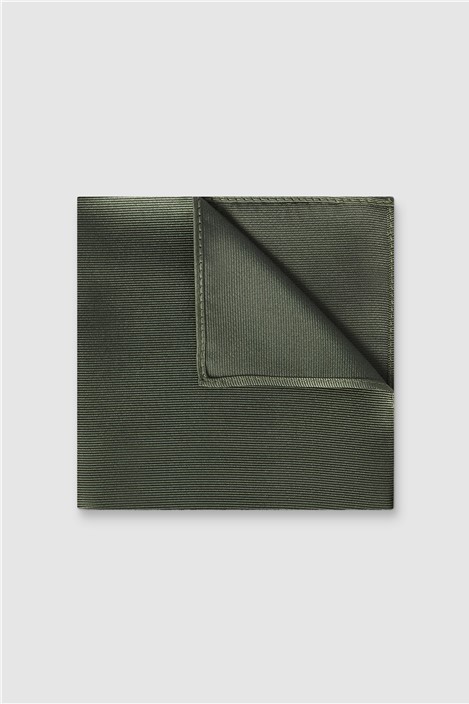 Alexandre Khaki Silk Pocket Square 0 Green