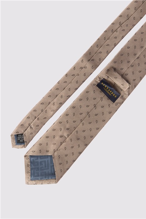 Alexandre Champagne Silk Paisley Tie
