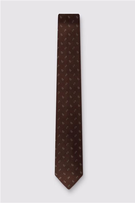 Alexandre Chocolate Silk Paisley Tie Chocolate Ideal For Weddings