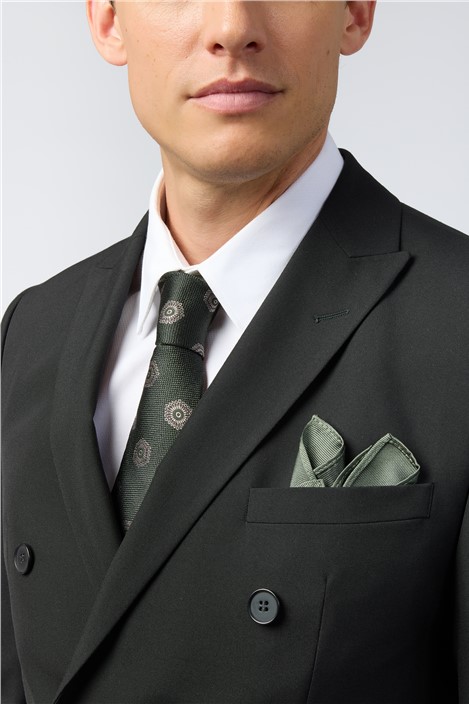 Alexandre Khaki Silk Hexagon Medallion Tie