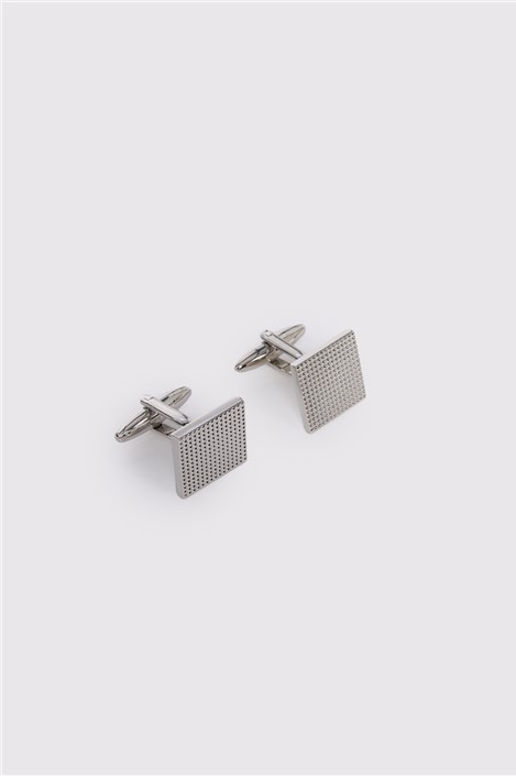 Limehaus Silver Square Textured Cufflinks