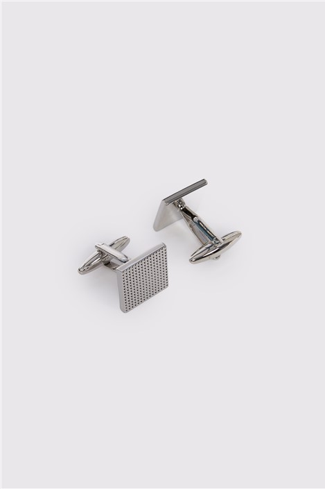 Limehaus Silver Square Textured Cufflinks