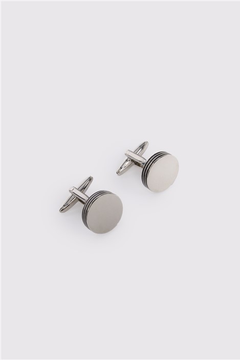 Limehaus Silver Round Chunky Cufflinks 0 Silver