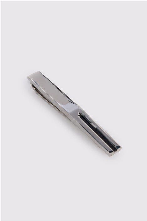 Limehaus Silver Onyx Tie Slide Silver