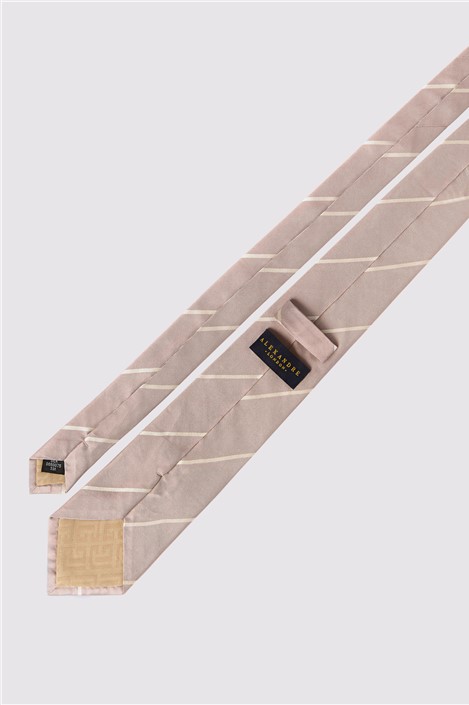 Alexandre Champagne Stripe Tie