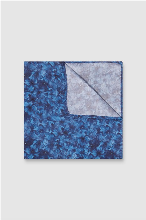 Alexandre Blue Floral Pocket Square 0 Blue