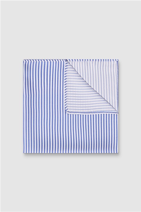 Alexandre Navy Blue Stripe Pocket Square 0 Navy Blue