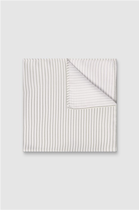 Alexandre Sage Stripe Pocket Square 0 Green