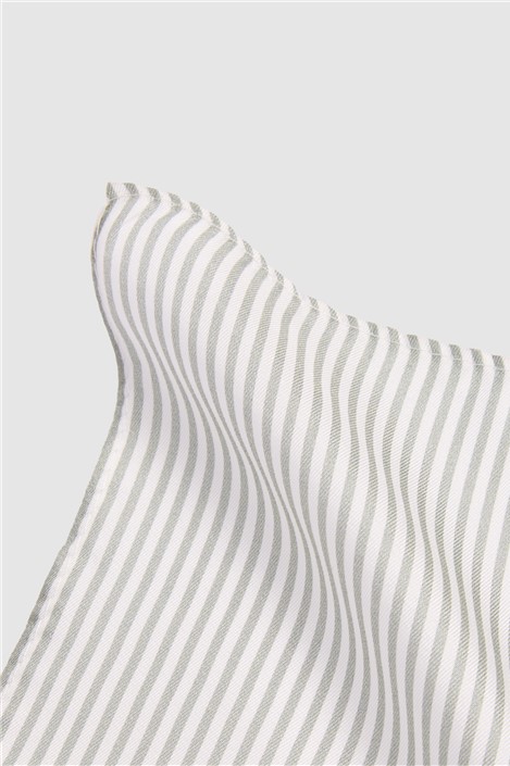 Alexandre Sage Stripe Pocket Square

