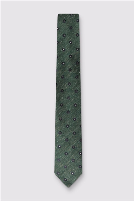 Antique Rogue Green Daisy Geo Tie Green