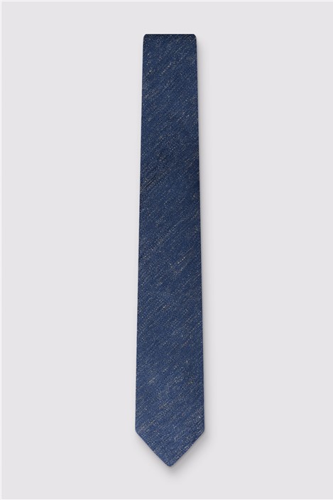 Antique Rogue Blue Plain Linen Tie Blue