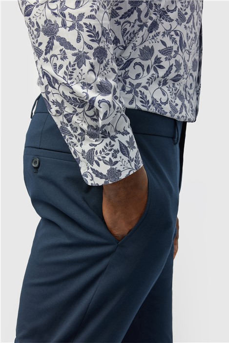 Alexandre Tailored Fit Navy Paisley Shirt