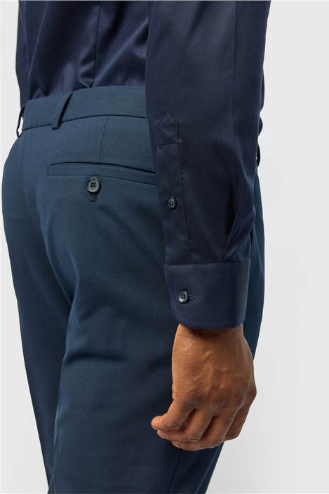 Alexandre Tailored Fit Navy Non Iron Stretch Shirt