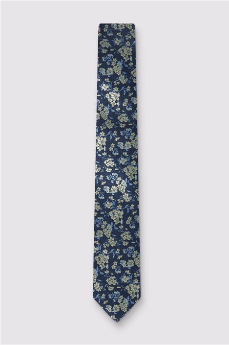Antique Rogue Yellow Blue Jasmine Wedding Tie