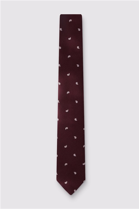Antique Rogue Burgundy Pine Paisley Tie
