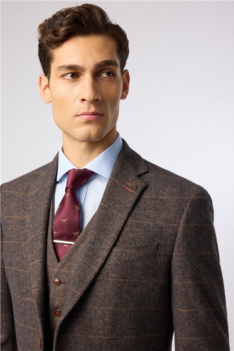 Antique Rogue Burgundy Horse Motif Tie