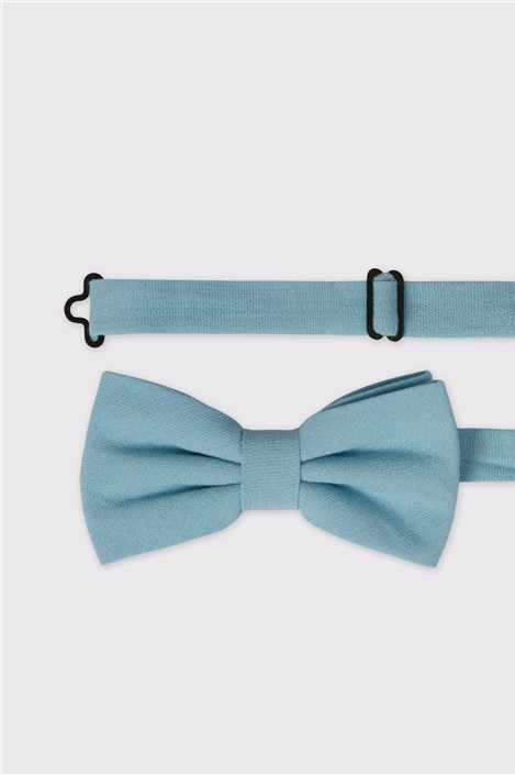 Antique Rogue Light Blue Linen Blend Bow Tie