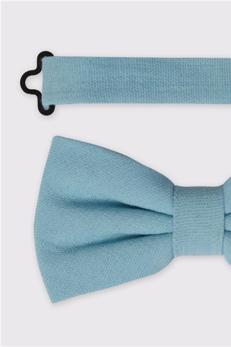 Antique Rogue Light Blue Linen Blend Bow Tie