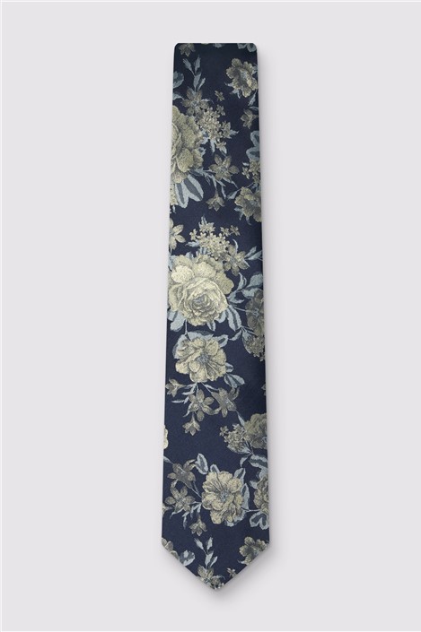 Alexandre Yellow Wild Rose Silk Tie