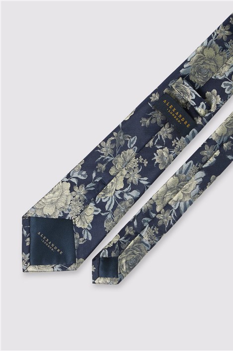 Alexandre Yellow Wild Rose Silk Tie