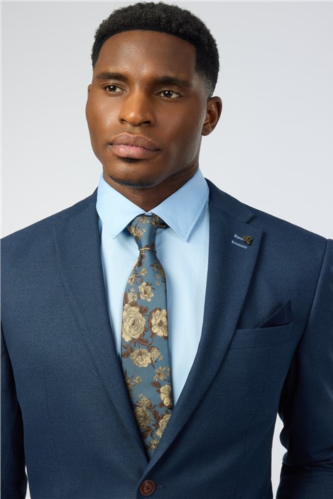Alexandre Gold Wild Rose Silk Tie