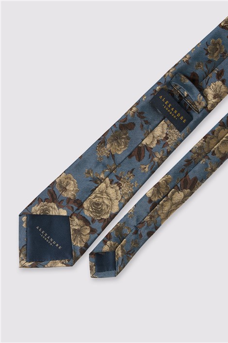 Alexandre Gold Wild Rose Silk Tie
