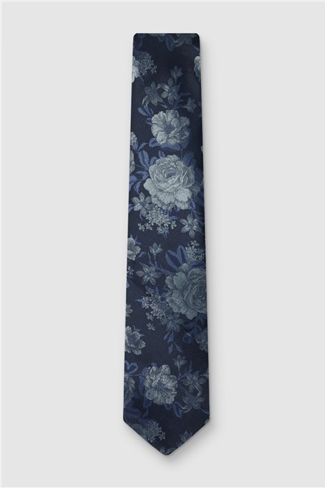 Alexandre Silver Wild Rose Silk Tie