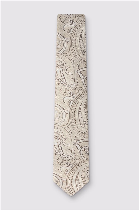 Alexandre Champagne Paisley Silk Tie