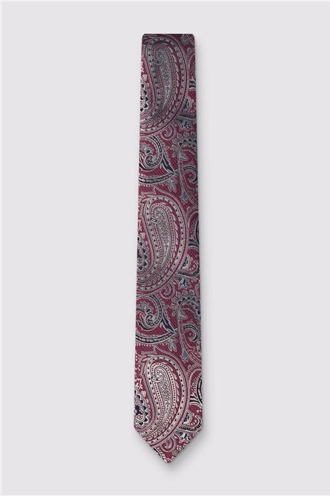 Alexandre Magenta Paisley Silk Tie
