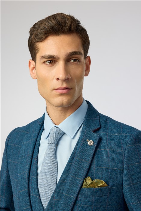 Alexandre Light Blue Knitted Linen Tie