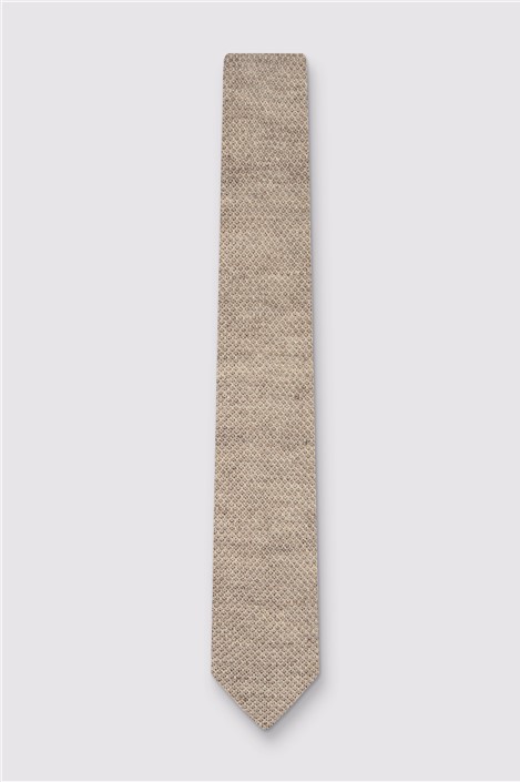 Alexandre Oatmeal Knitted Linen Tie