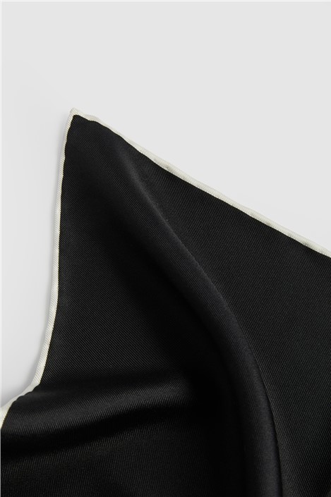 Alexandre Black Silk Pocket Square