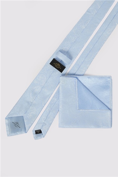 Antique Rogue Light Blue Paisley Wedding Tie