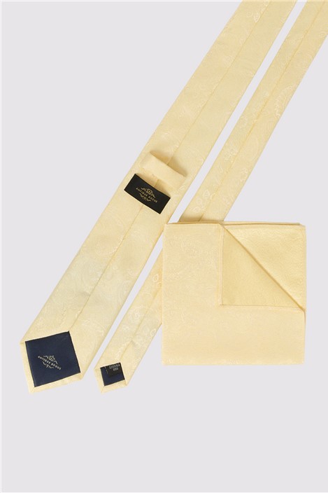 Antique Rogue Buttermilk Yellow Paisley Tie
