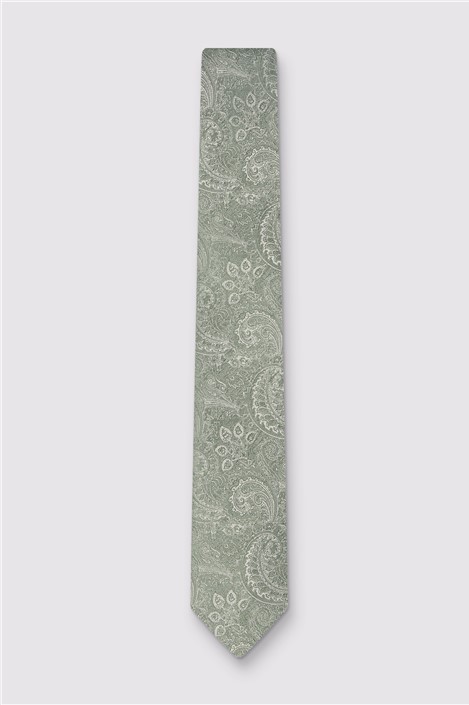 Antique Rogue Sage Paisley Wedding Tie