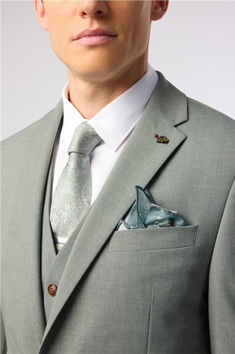 Antique Rogue Sage Paisley Wedding Tie