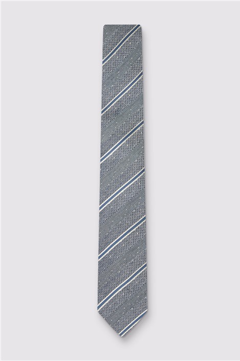 Antique Rogue Blue Textured Stripe Tie