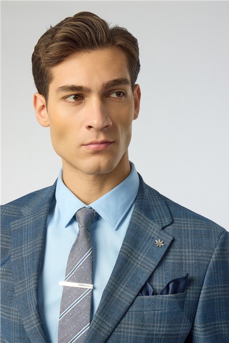 Antique Rogue Blue Textured Stripe Tie
